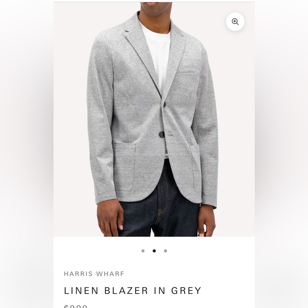 Men's Gray Linen Blazer Harris Wharf London • Made In Italy